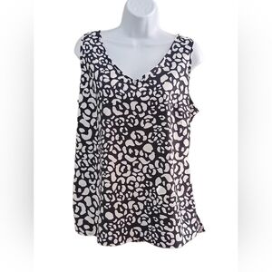 Cleo Black and White Patterned Tank Top